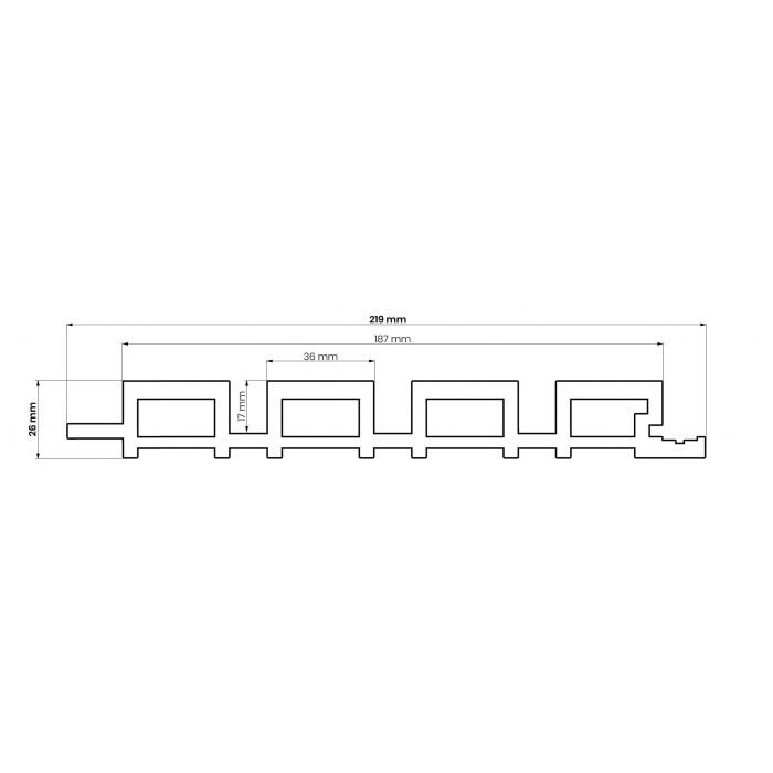 Deska Kompozytowa Lamelowa Premium Teak – dł. 2,9 m