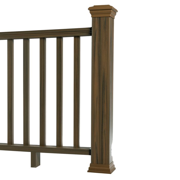 Balustrada kompozytowa Teak – 8 tralek – 157 x 113 cm (2 słupki)