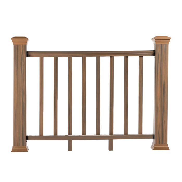Balustrada kompozytowa Teak – 8 tralek – 157 x 113 cm (2 słupki)