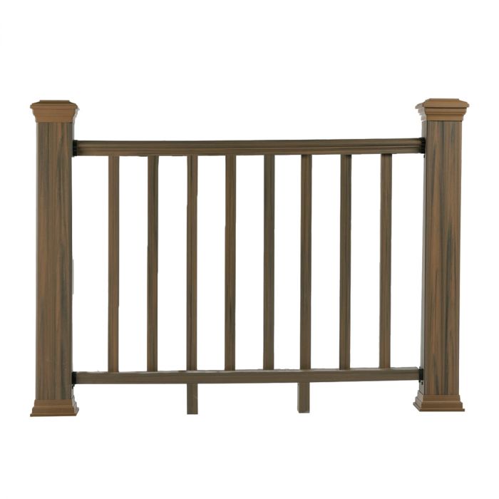 Balustrada kompozytowa Teak – 8 tralek – 157 x 113 cm (2 słupki)
