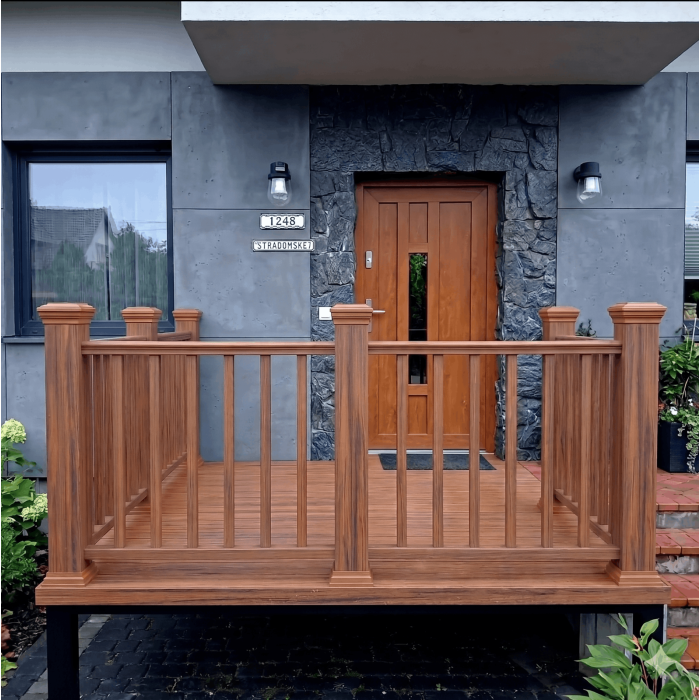 Kompozitná Balustráda Teak – 8 priečok  – 140 x 113 cm (1stĺpik)