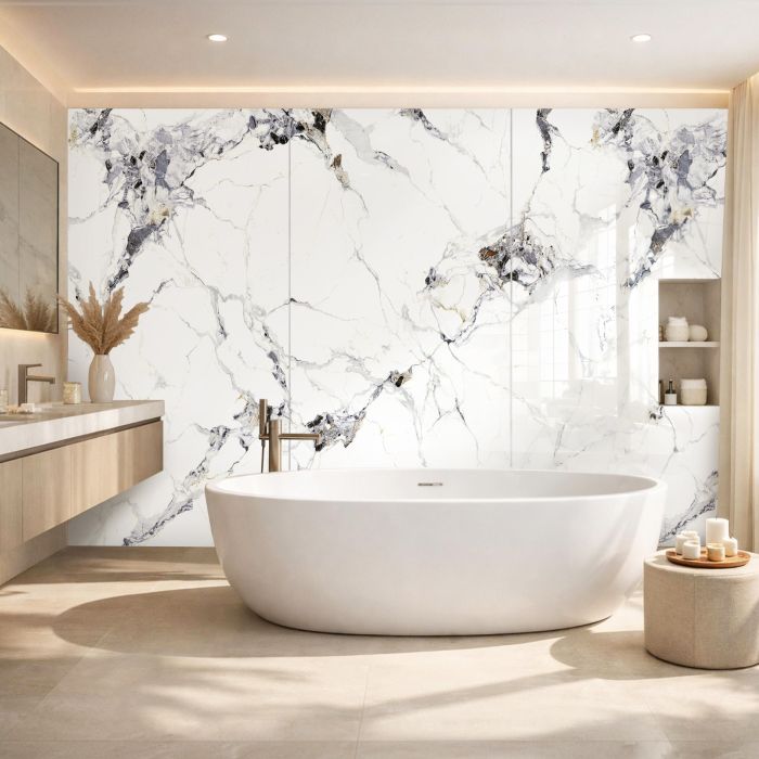 Panel stenový SPC Mramor Carrara Biely Lesklý 120 x 280 cm 4 mm (C) Panel stenový SPC Mramor Carrara Biely Lesklý 120 x 280 cm 4 mm (C)