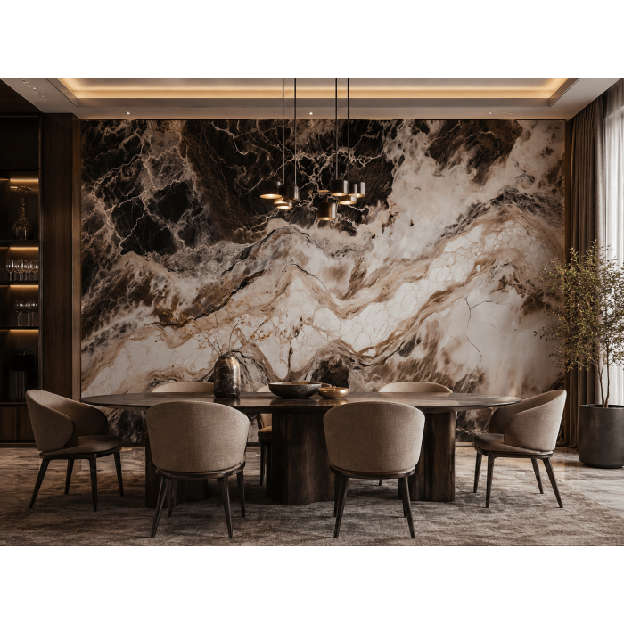 Panel stenový XXL Emperador Čierny Lesklý 120 x 280 cm 3 mm – sada 3 ks (ABC)