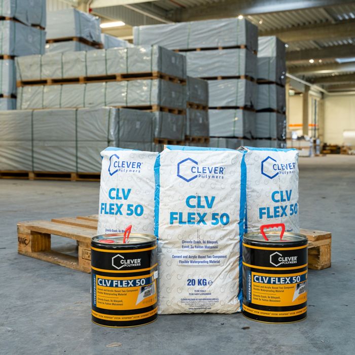 Dvojzložková polymérová hydroizolácia CLEVER CLV FLEX 50 – 20 kg + 4 l