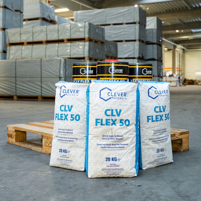 Dvojzložková polymérová hydroizolácia CLEVER CLV FLEX 50 – 20 kg + 4 l