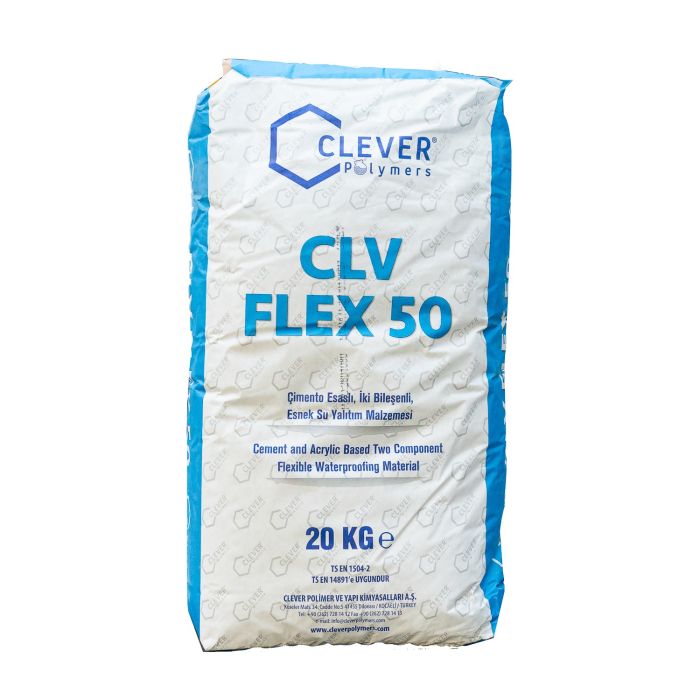 Dvojzložková polymérová hydroizolácia CLEVER CLV FLEX 50 – 20 kg + 4 l