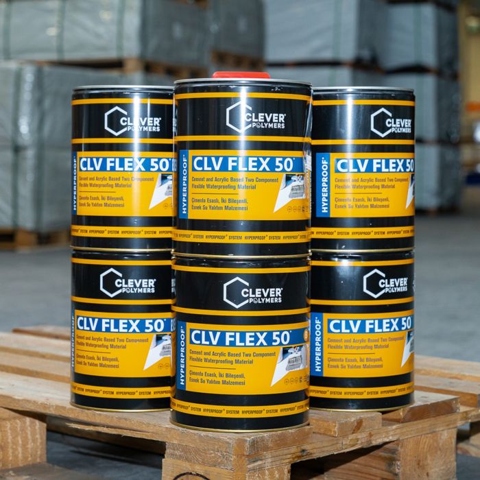 Dvojzložková polymérová hydroizolácia CLEVER CLV FLEX 50 – 20 kg + 4 l
