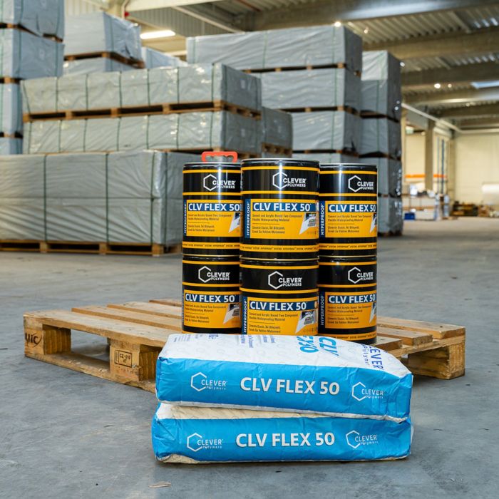 Dvojzložková polymérová hydroizolácia CLEVER CLV FLEX 50 – 20 kg + 4 l