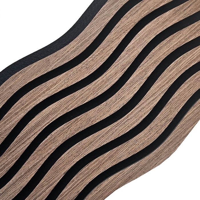 Lamele ścienne akustyczne na filcu S-Line Dąb Ciemny Fornir 2,1 x 30,5 cm – dł. 2,7 m