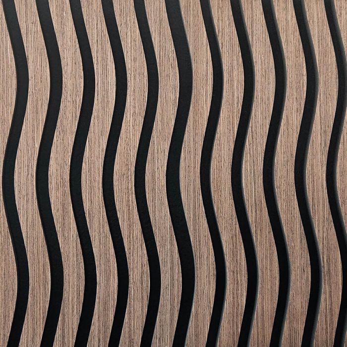 Lamele ścienne akustyczne na filcu S-Line Dąb Ciemny Fornir 2,1 x 30,5 cm – dł. 2,7 m