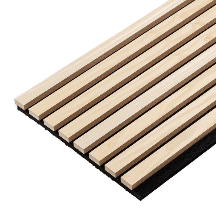 Lamele ścienne akustyczne na filcu Drewno Naturalne Fornir 2 x 32 cm – dł. 2,7 m Lamele ścienne akustyczne na filcu Drewno Naturalne Fornir 2 x 32 cm – dł. 2,7 m