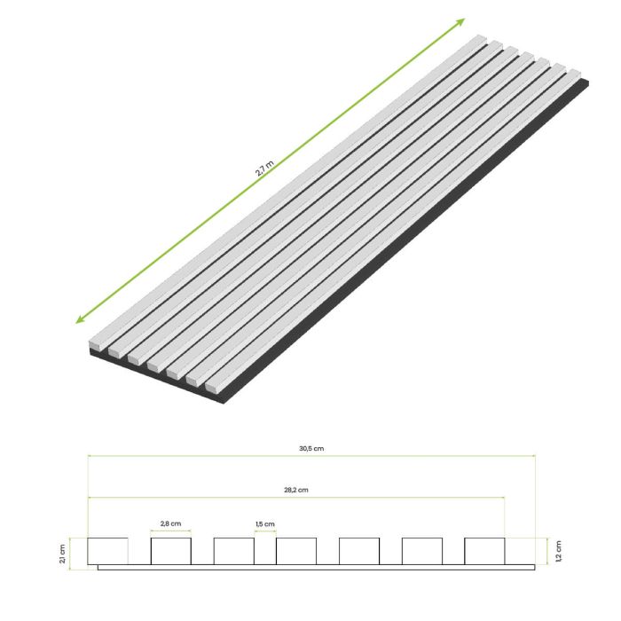 Lamele ścienne akustyczne na filcu Dąb Sonoma 2,1 x 30,5 cm – dł. 2,7 m Lamele ścienne akustyczne na filcu Dąb Sonoma 2,1 x 30,5 cm – dł. 2,7 m