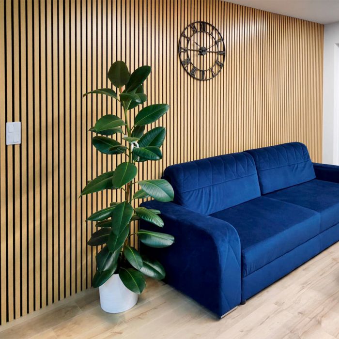 Lamele ścienne akustyczne na filcu Dąb Jasny 2 x 32 cm – dł. 2,7 m Lamele ścienne akustyczne na filcu Dąb Jasny 2 x 32 cm – dł. 2,7 m