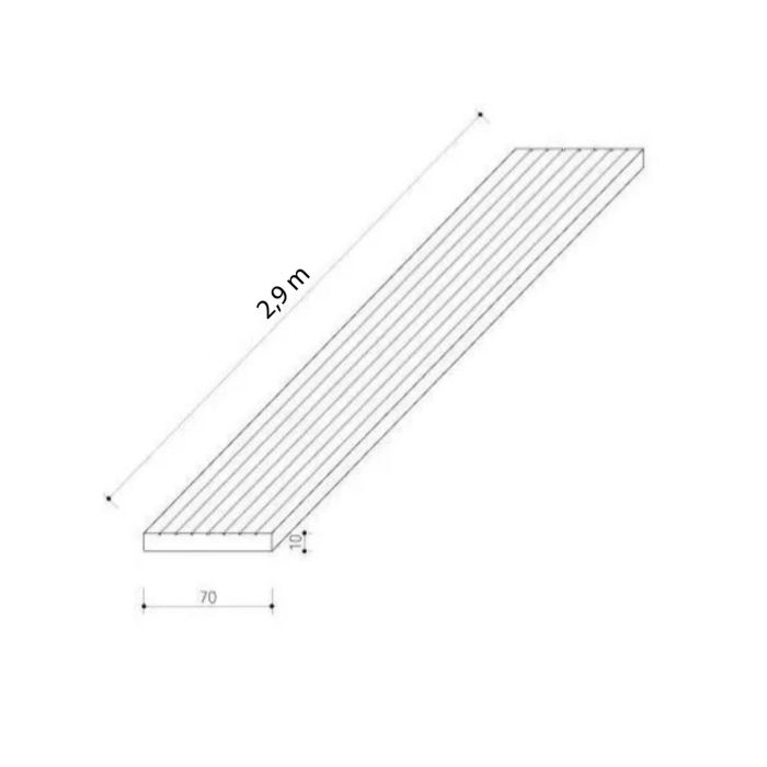 Plochá kompozitná lišta Premium Dub Medový 70x10 mm – 2,9 m Plochá kompozitná lišta Premium Dub Medový 70x10 mm – 2,9 m