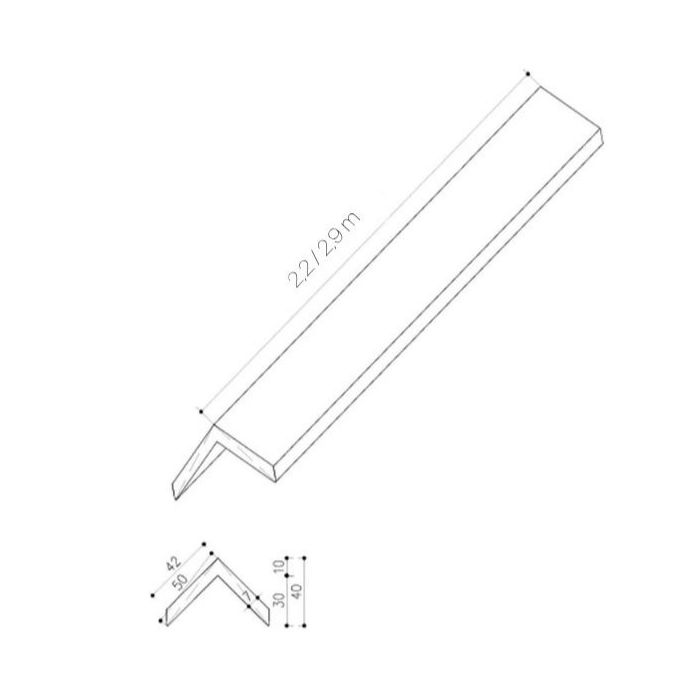 Rohová kompozitná lišta Premium Dub Jantárový 50x50 mm – 2,9 m
