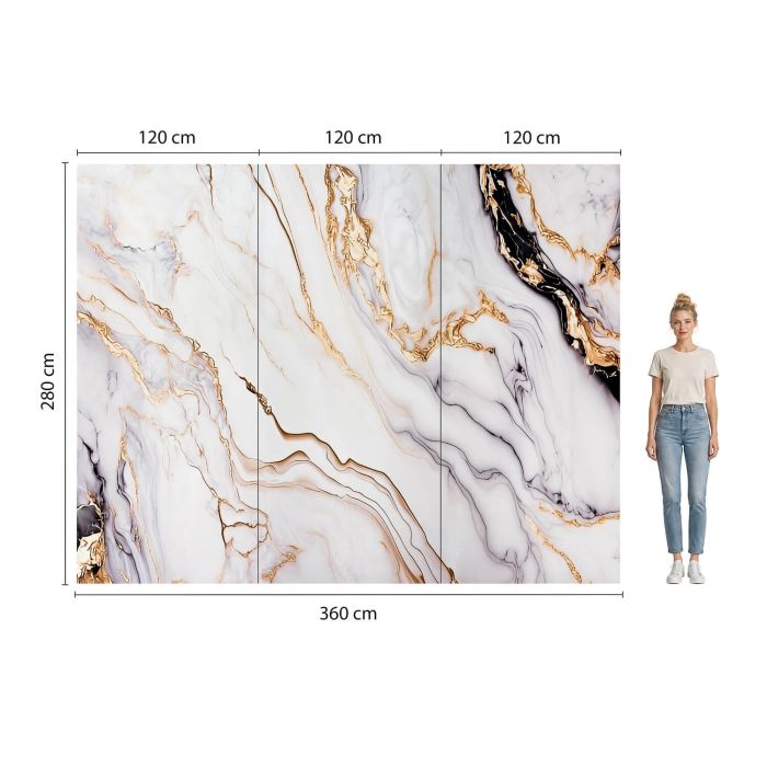 Panel stenový XXL Arabescato Zlatý Lesklý 120 x 280 cm 3 mm – sada 3 ks (ABC) Panel stenový XXL Arabescato Zlatý Lesklý 120 x 280 cm 3 mm – sada 3 ks (ABC)