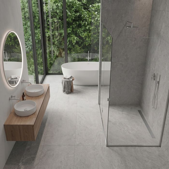 Vinylový podlahový panel SPC Kameň Limestone Sivý Mat 45 × 90 cm 4 mm – 1 ks