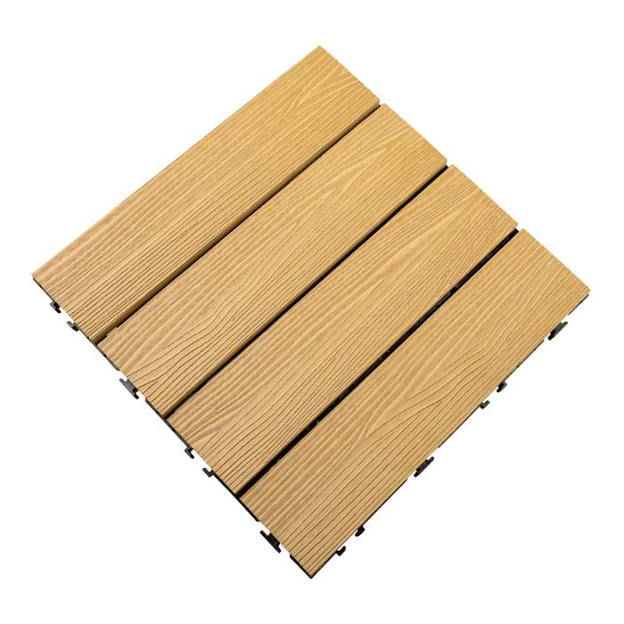 Kompozitná Terasová Dlaždica 3D Medový Teak 30 x 30 x 2,1 cm Kompozitná Terasová Dlaždica 3D Medový Teak 30 x 30 x 2,1 cm