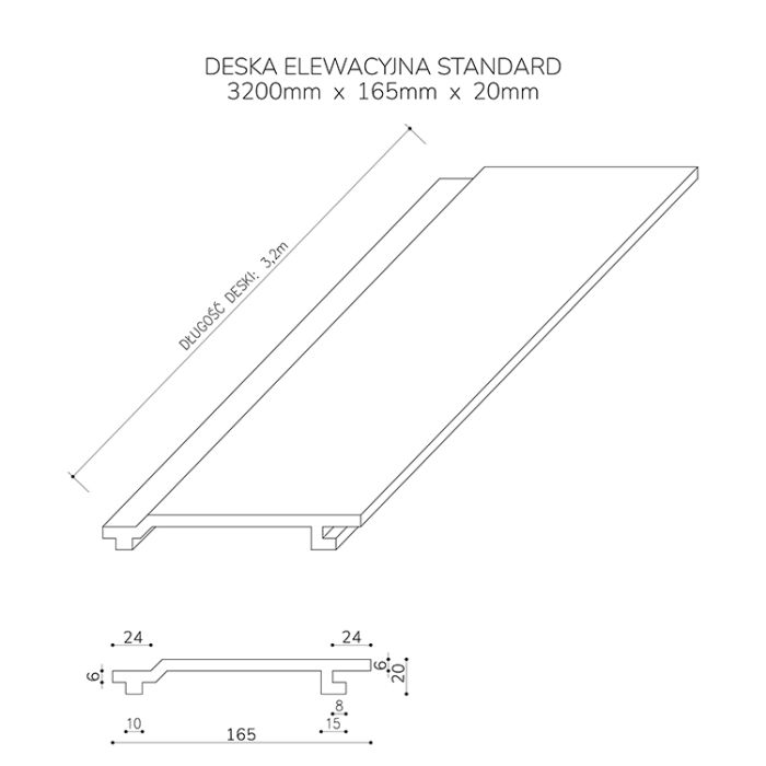 Deska Elewacyjna Kompozytowa Standard Antracyt - dł. 2,8 m