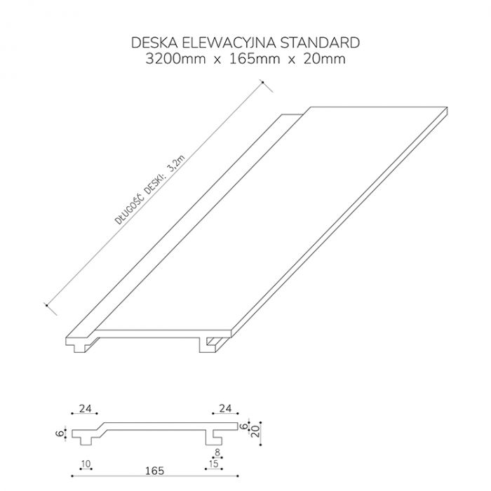 Deska Elewacyjna Kompozytowa Standard Brąz – dł. 2,8 m