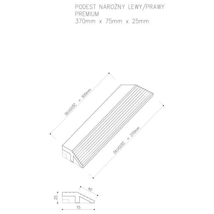 Podest Tarasowy Kompozytowy Premium Narożny Prawy Amber