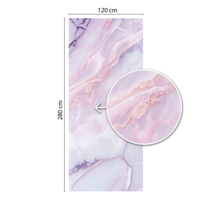 Panel stenový XXL Statuario Ružový Lesklý 120 x 280 cm 3 mm (A)
