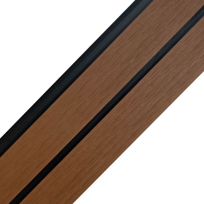 Lamelová plotová doska DUO Premium Teak / Čierny - 1,8 m