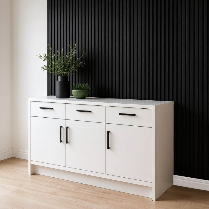 Lamele Ścienne Dekoracyjne Czarny Brokat 2,4 x 16,8 cm – dł. 2,7 m