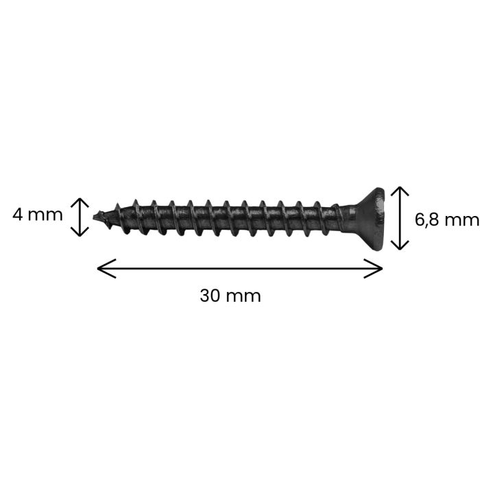 Wkręt 4 x 30 mm ze stali nierdzewnej Czarny – 100 szt.
