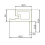 Listwa Kompozytowa Lamelowa typu F Premium Graphite 36,5 x 49,5 mm – dł. 2,9 m