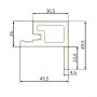 Listwa Kompozytowa Lamelowa typu F Trapez Dąb Bursztynowy 36,5 x 49,5 mm – dł. 2,9 m