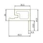Lišta Lamelová typu F Premium Zlatý Dub / Čierny 36,5 x 49,5 mm – 2,9 m