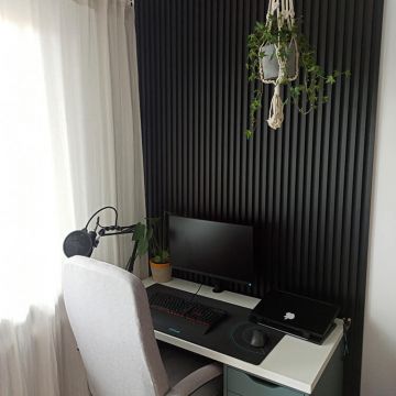Dekoratívny Lamelový Panel Satén Čierna   2,2 x 17 cm – 2,7 m