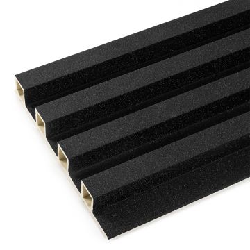 Dekoratívny Lamelový Panel Čierny Brokát 2,4 × 16,8 cm – 2,7 m