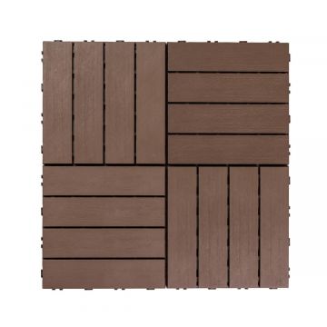 Terasová Dlaždica Uni-Floor PVC ECO Hnedá 29 x 29 x 2 cm