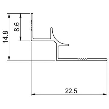 Hliníkový vnútorný rohový profil 4,5 mm pre stenové panely Čierny Mat – 2,9 m