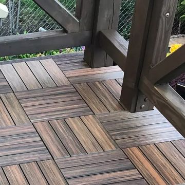 Rohová ľavá kompozitná terasová dlažba Redwood