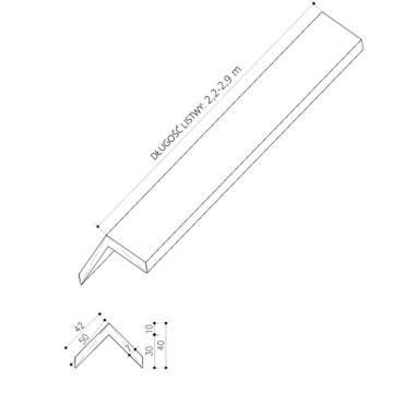 Rohová kompozitná lišta Premium Dub Jantárový 50x50 mm – 2,9 m