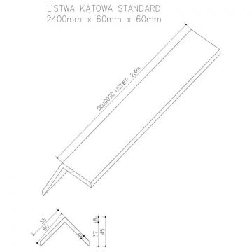 Rohová kompozitná lišta Standard/3D Medový teak – dĺžka 2,4 m