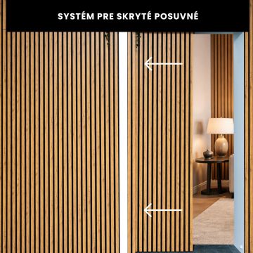 Systém pre skryté posuvné dvere 120 cm – Ľavá strana | Čierny