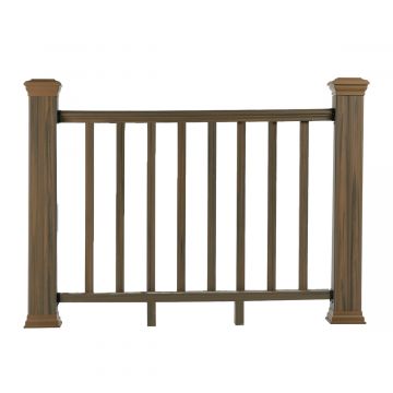 Balustrada kompozytowa Teak – 8 tralek – 157 x 113 cm (2 słupki)