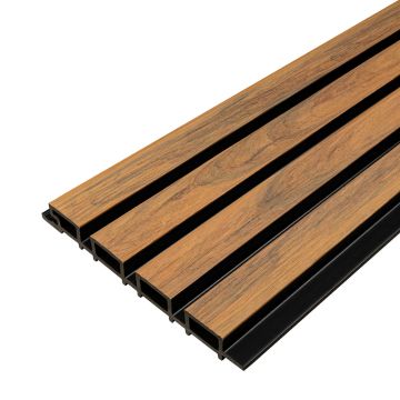 Fasádna Doska Lamelová Premium Dub Prírodný / Čierny – 2,9 m