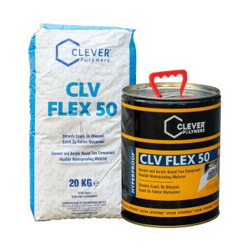 Dvojzložková polymérová hydroizolácia CLEVER CLV FLEX 50 – 20 kg + 4 l