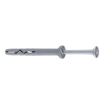 Natĺkacia hmoždinka 6 x 60 mm + skrutka so zápustnou hlavou PZ2 – 200 ks