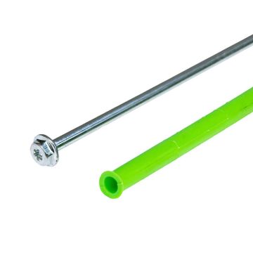 Rozperná rámová hmoždinka 10x300 mm + skrutka TORX s tanierovou hlavou – 50 ks