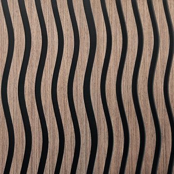 Lamele ścienne akustyczne na filcu S-Line Dąb Ciemny Fornir 2,1 x 30,5 cm – dł. 2,7 m