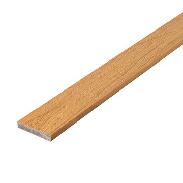 Plochá kompozitná lišta Premium Dub Prírodný 50x10 mm – 2,4 m