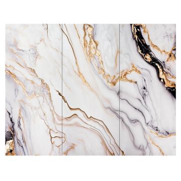 Panel stenový XXL Arabescato Zlatý Lesklý 120 x 280 cm 3 mm – sada 3 ks (ABC)
