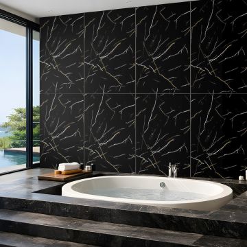 Panel stenový SPC Mramor Marquina Čierny Lesklý 60 x 120  4 mm