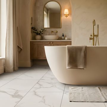  Vinylové podlahové panely SPC Mramor Calacatta Biely Mat 45 × 90 cm 4 mm – 5 ks